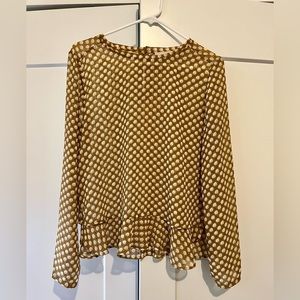 LOFT Brown Floral Blouse